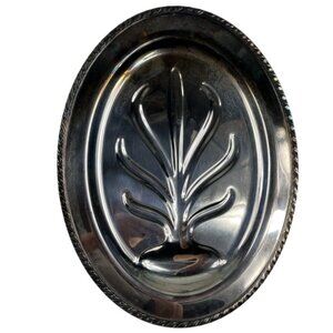 VTG Oneida LTD Silversmiths Silverplated Wm. A. Rogers Tree Footed Oval Platter